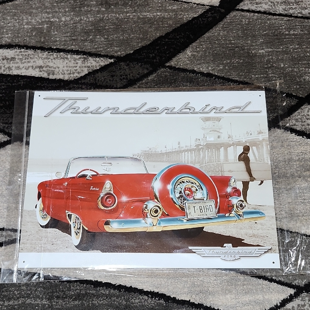 2011 RED FORD THUNDERBIRD METAL TIN SIGN